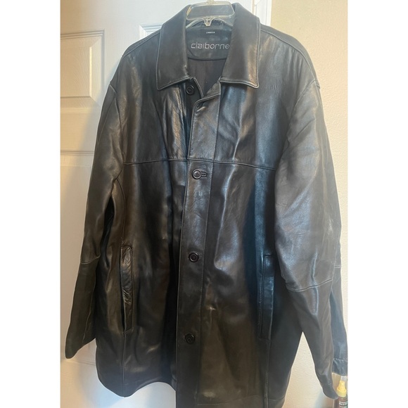 Men’s Long Leather Jacket - Picture 1 of 10